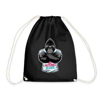 No pictures please - Drawstring Bag - black - Front