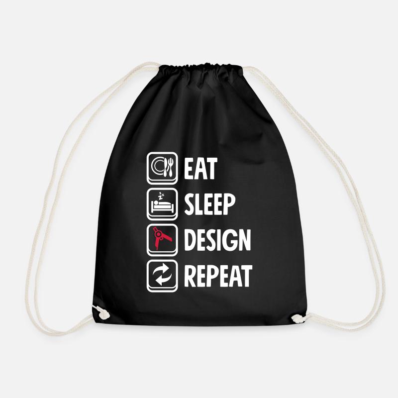Eat Sleep Design Repeat - Architect - Turnbeutel - Schwarz