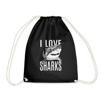 J'aime les requins - Sac de sport léger - noir - Devant