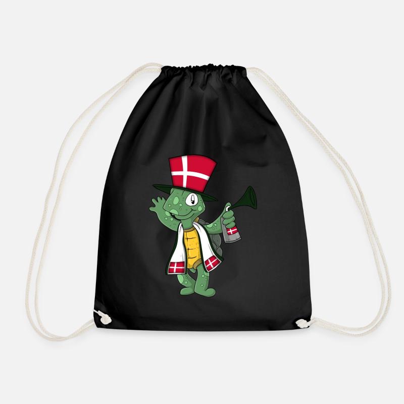 Denmark Fan Turtle - Drawstring Bag - black