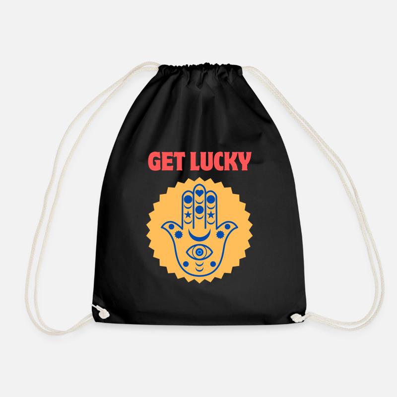 Get Lucky / Hamsa (Hand von Fatima) - Turnbeutel - Schwarz