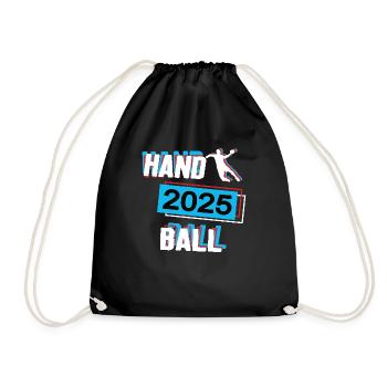 Handball 2025 Handballer Handballspieler Spieler - Turnbeutel - Schwarz - Vorne