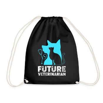 Veterinarian Veterinary Medicine Veterinary Veterinarian - Drawstring Bag - black - Front