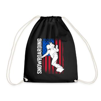 Snowboarder Snow Ski Holiday Pistensau - Drawstring Bag - black - Front
