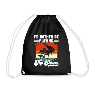 Pianist Music Classical Music Concert - Drawstring Bag - black - Front