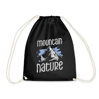 Tree Mountain Forest Animal - Drawstring Bag - black - Front