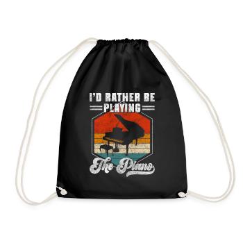 Piano Composer Artist Musical Instrument - Drawstring Bag - black - Front