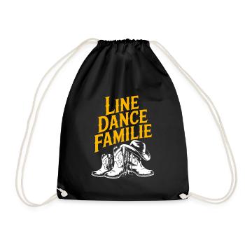 Linedance Familie Papa Mama Kinder - Turnbeutel - Schwarz - Vorne