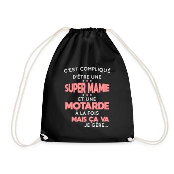 Compliqué d'être une super mamie et une motarde - Sac de sport léger - noir - Devant
