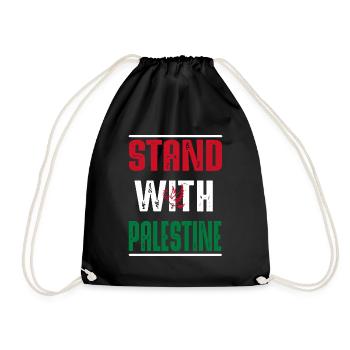 Stand with Palestine - Turnbeutel - Schwarz - Vorne