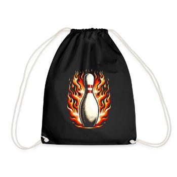 Bowling skittles in flames - Drawstring Bag - black - Front
