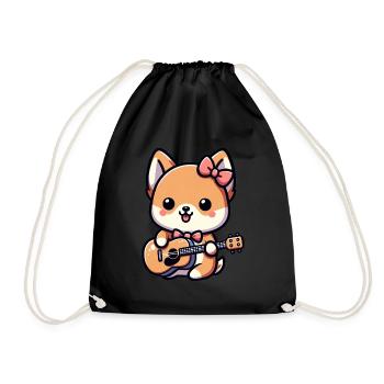 Chien jouant de la guitare Musical Pup Kid’s Tee - Sac de sport léger - noir - Devant