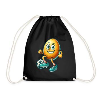 Osterei Fußball Design, Fußballer Ostern - Turnbeutel - Schwarz - Vorne