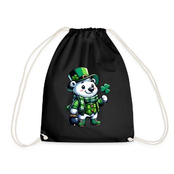 Conception de bande dessinée d’ours polaire de Saint-Patrick - Sac de sport léger - noir - Devant