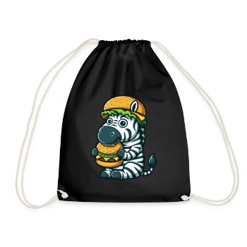 Hamburger zébré fantaisiste Cheeseburger - Sac de sport léger - noir - Devant