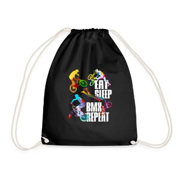 BMX Stunt Freestyle Cycling Bike Halfpipe Bike - Drawstring Bag - black - Front