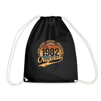 1982 Anniversaire vintage rétro né en 1982 - Sac de sport léger - noir - Devant