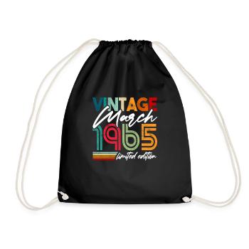 Millésime né mars 1965 Anniversaire mars 1965 - Sac de sport léger - noir - Devant