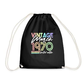 Vintage Mars 1970 Birthday Design pour femmes - Sac de sport léger - noir - Devant