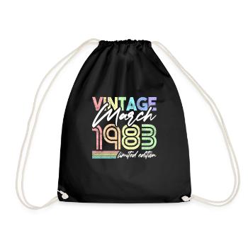 Vintage Mars 1983 Anniversaire Design pour Femmes - Sac de sport léger - noir - Devant
