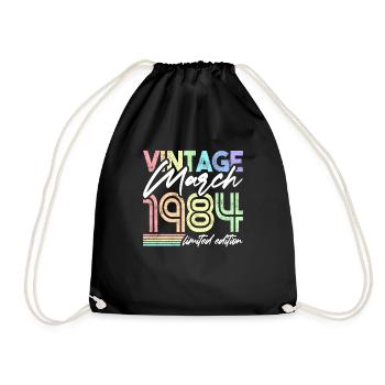 Vintage Mars 1984 Birthday Design pour Femmes - Sac de sport léger - noir - Devant