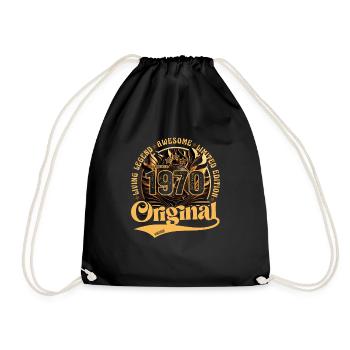né en 1970 Anniversaire Rétro millésime 1970 - Sac de sport léger - noir - Devant