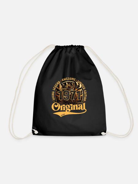 né en 1971 anniversaire rétro vintage 1971 - Sac de sport léger - noir