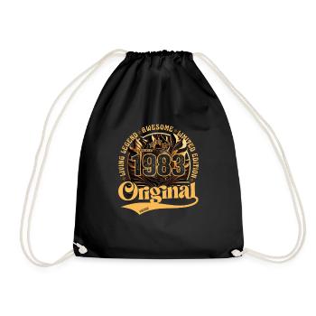né en 1983 anniversaire rétro millésime 1983 - Sac de sport léger - noir - Devant