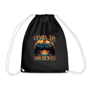 18th Birthday Gamer Nerd Controller Gift Idea - Drawstring Bag - black - Front
