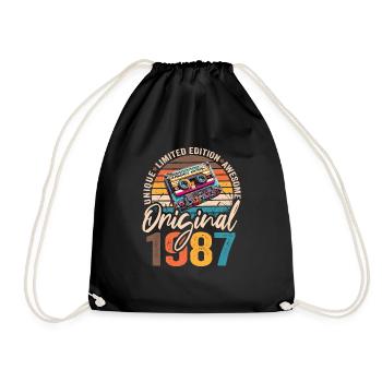 Vintage geboren 1987 Geburtstag Original 1987 - Turnbeutel - Schwarz - Vorne