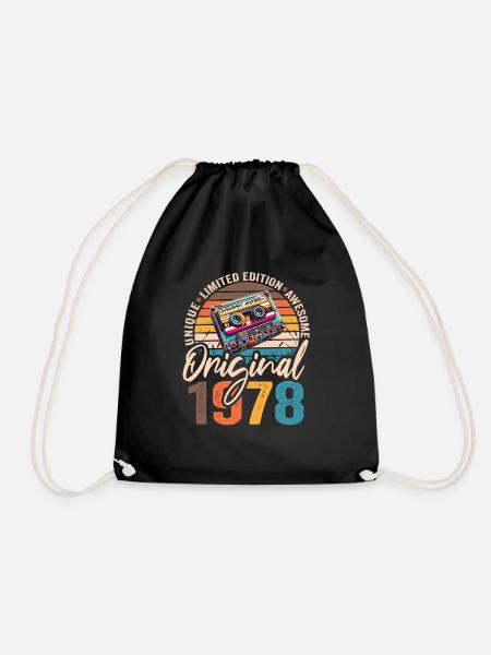 Vintage geboren 1978 Geburtstag Original 1978 - Turnbeutel - Schwarz