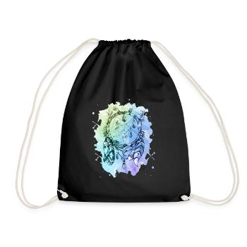 Watercolor dreamcatcher - Drawstring Bag - black - Front