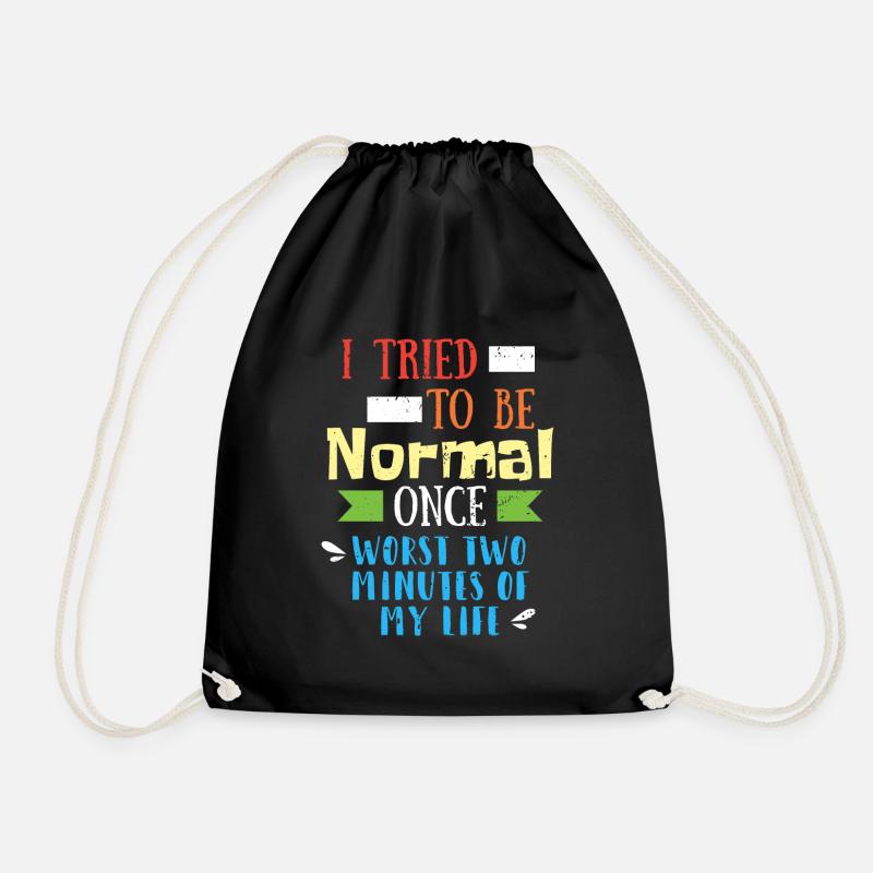 Funny quote - Drawstring Bag - black