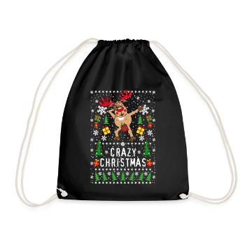 202 Cerf Rudolph Dabbing nue Crazy Christmas - Sac de sport léger - noir - Devant