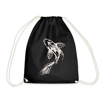 Koi Illustration - Turnbeutel - Schwarz - Vorne