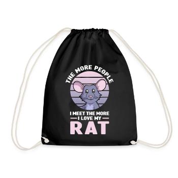 Rat - Drawstring Bag - black - Front