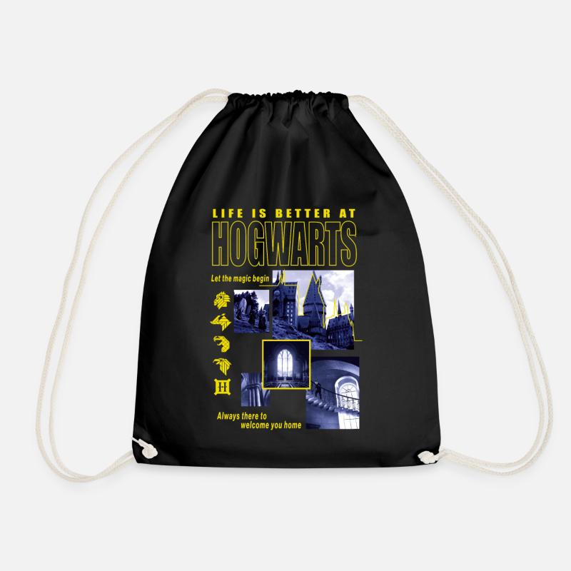 Harry Potter Das Leben Ist Besser In Hogwarts - Turnbeutel - Schwarz