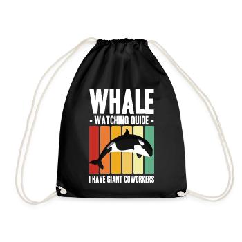 Wale beobachten | Wal Meerestier Meer Geschenke - Turnbeutel - Schwarz - Vorne