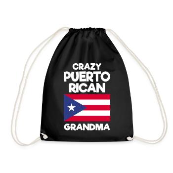 Puerto Rico | Puerto Ricaner Flagge Geschenkideen - Turnbeutel - Schwarz - Vorne