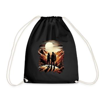 Sunrise: Discover the world together! - Drawstring Bag - black - Front