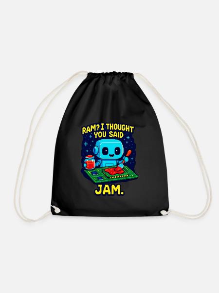 RAM or JAM? - Drawstring Bag - black