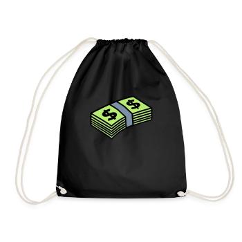 Money dollars 3 colors - Turnbeutel - Schwarz - Vorne