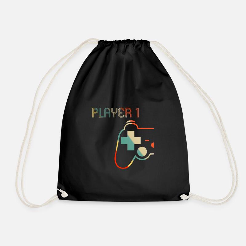 Matching Gamer Couple Player 1 Player 2 Shirt - Turnbeutel - Schwarz