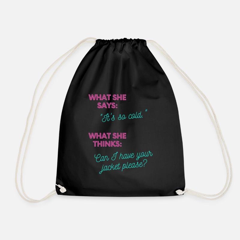 Can I have your jacket? - Drawstring Bag - black