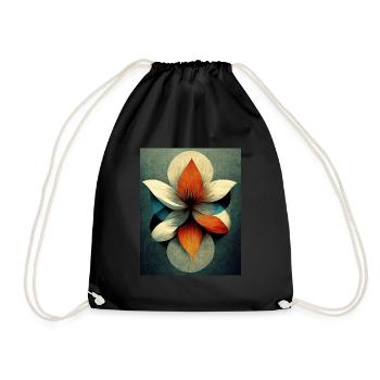 Blumen bauhaus Stil Vintage - Turnbeutel - Schwarz - Vorne