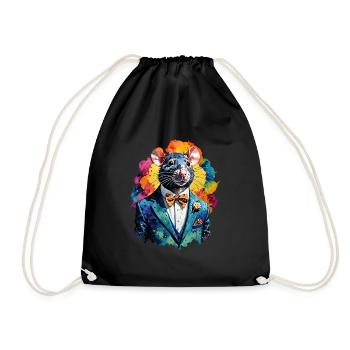 Rat en costume - Sac de sport léger - noir - Devant