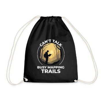Outdoor Mapping Explorer Forest Map Sunrise - Drawstring Bag - black - Front
