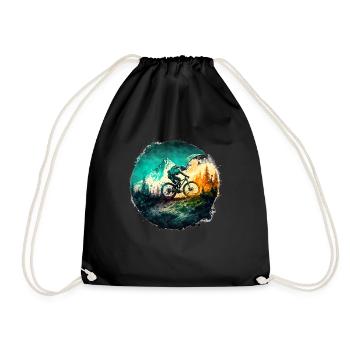 Mountain Bike BMX MTB Bike Street Trial Outdoor - Drawstring Bag - black - Front