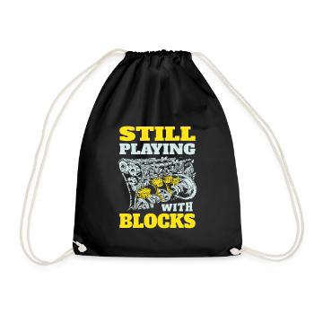 Je joue toujours avec les blocs moteurs - Sac de sport léger - noir - Devant