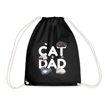 Cat Dad - Katze Katzenmann Papa Miezekatze Miau - Turnbeutel - Schwarz - Vorne